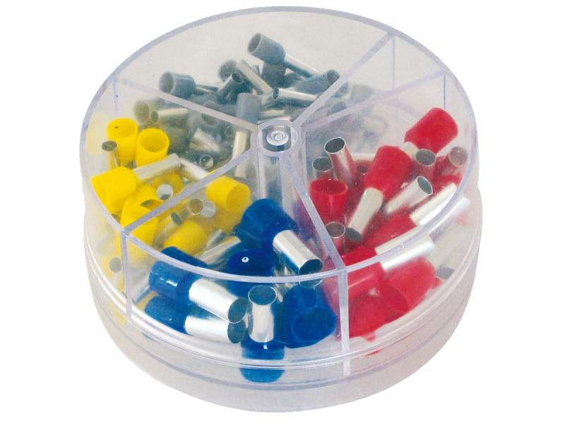 Schönwitz 11493 Aderendhülsen isoliert Sortiment Set in Dose 100 Teile 4-16mm²