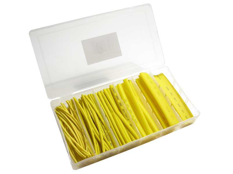 Schönwitz 11854 Schrumpfschlauch Sortiment Set 100 Teile 10cm gelb