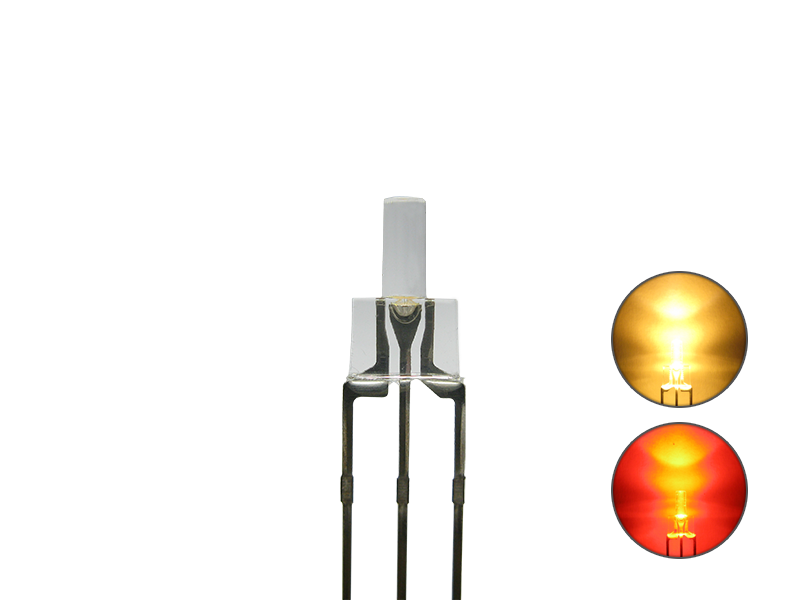 Schönwitz 50805 DUO Bi-Color LED 2mm lang klar 3pin Anode warmweiß / rot