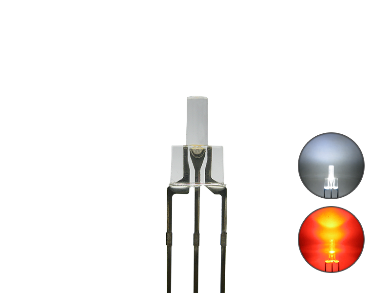 Schönwitz 50814 DUO Bi-Color LED 2mm lang klar 3pin Anode kaltweiß / rot