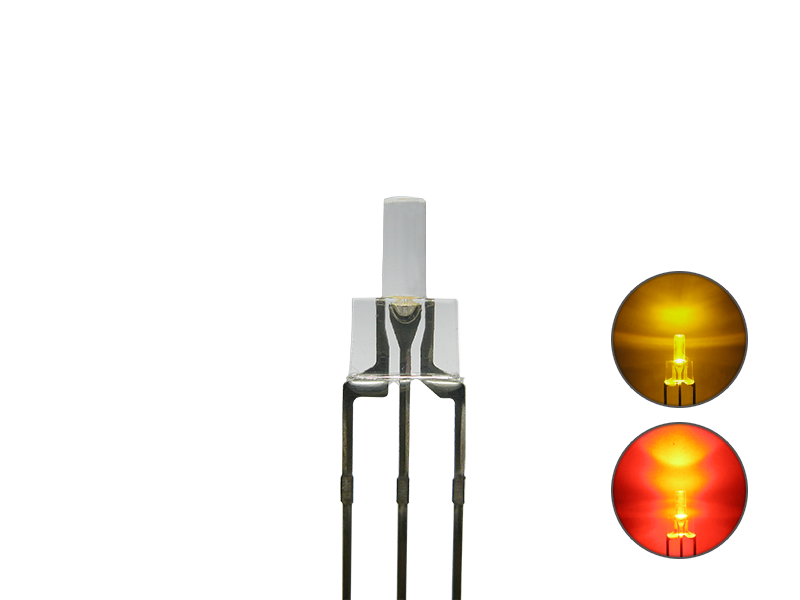 Schönwitz 50815 DUO Bi-Color LED 2mm lang klar 3pin Anode gelb / rot