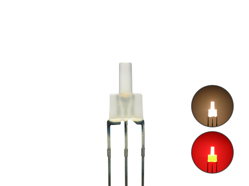Schönwitz 50821 DUO Bi-Color LED 2mm lang diffus 3pin Anode warmweiß / rot