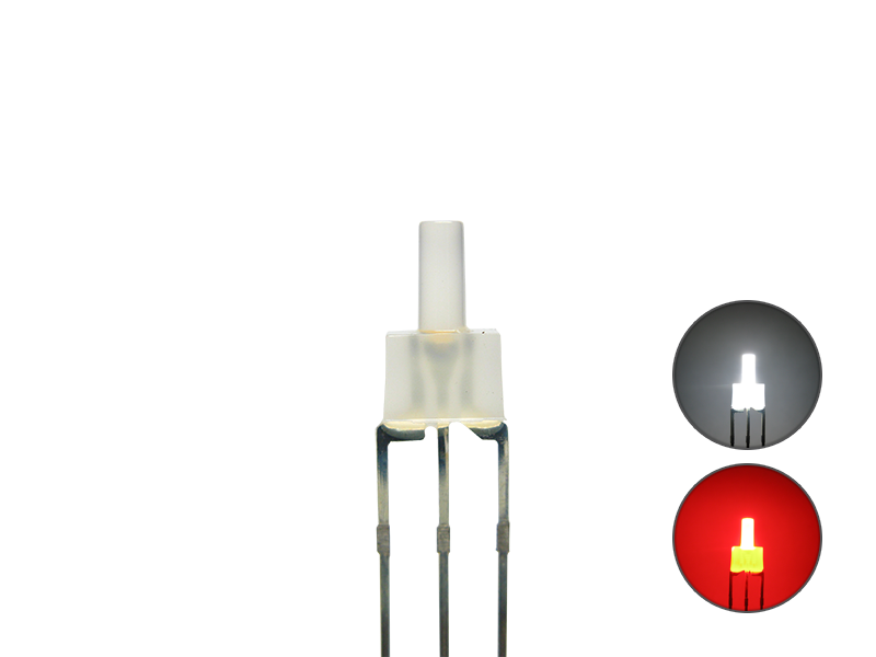 Schönwitz 50822 DUO Bi-Color LED 2mm lang diffus 3pin Anode kaltweiß / rot