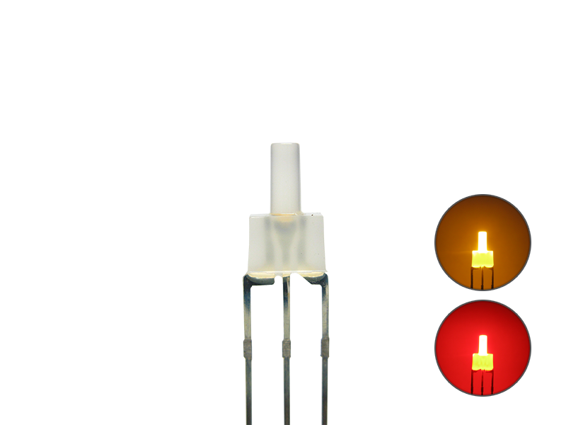 Schönwitz 50823 DUO Bi-Color LED 2mm lang diffus 3pin Anode gelb / rot