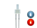 Sch&ouml;nwitz 50877 DUO LED 2mm lang Bipolar 2pin diffus kaltwei&szlig; / rot