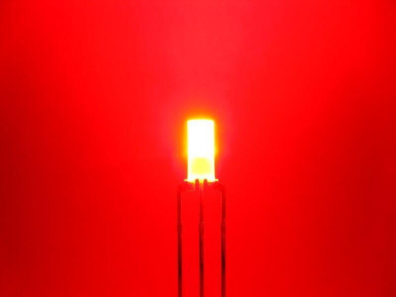 Schönwitz 50882 DUO Zylinder LED 3mm diffus 3pin Anode warmweiß / rot