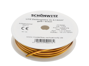 Sch&ouml;nwitz 50217 10m LIYZ Zwillingslitze 2x...