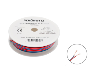 Sch&ouml;nwitz 50218 10m LIYZ Zwillingslitze 2x...