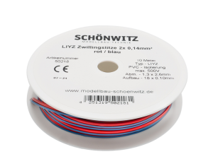 Sch&ouml;nwitz 50218 10m LIYZ Zwillingslitze 2x...