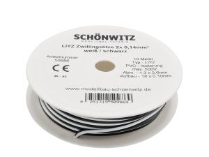 Sch&ouml;nwitz 50986 10m LIYZ Zwillingslitze 2x...