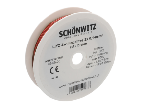 Sch&ouml;nwitz 50987 10m LIYZ Zwillingslitze 2x 0,14mm&sup2; rot / braun