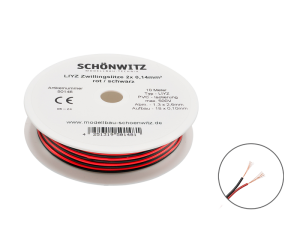 Sch&ouml;nwitz 50148 10m LIYZ Zwillingslitze 2x...