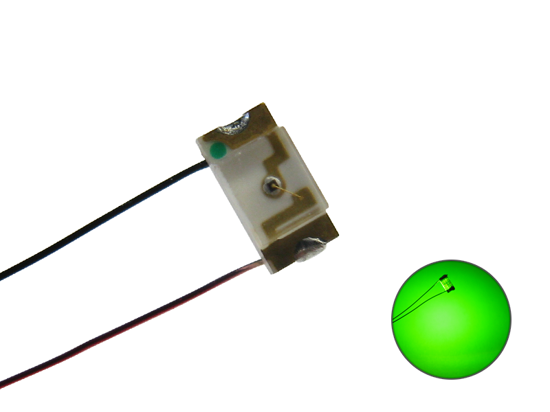 Schönwitz 50233 10 Stück LED SMD 1206 mit Kupferlackdraht grün / grünlich