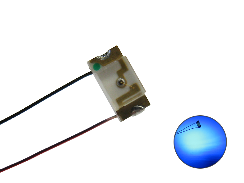 Schönwitz 50234 10 Stück LED SMD 1206 mit Kupferlackdraht blau