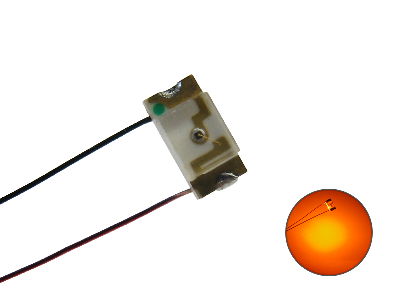 Schönwitz 50237 10 Stück LED SMD 1206 mit Kupferlackdraht orange / amber