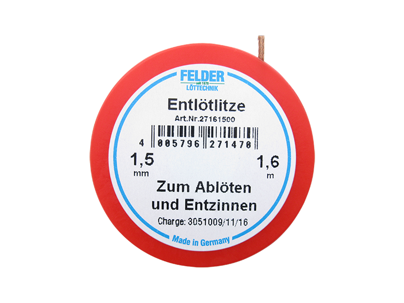 Schönwitz 27147 Entlötsauglitze Entlötlitze Felder Löttechnik rot 1,5mm breit 1,6m lang