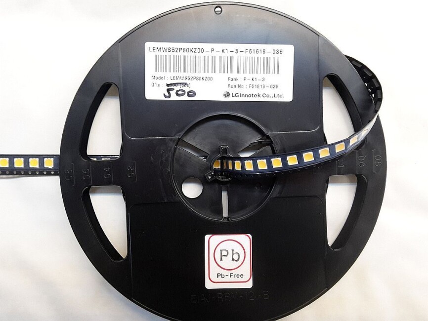 Schönwitz LED-Restposten-55 500 Stück LED SMD kaltweiß 3465K LG Innotek LEMWS52P80KZ00