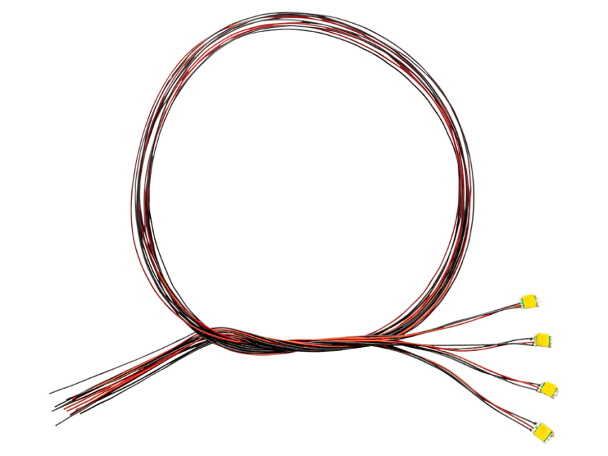 Schönwitz 51128 4 Stück DUO Bi-Color LED SMD 0605 warmweiß / rot mit Kupferlackdraht und gemeinsamer Anode