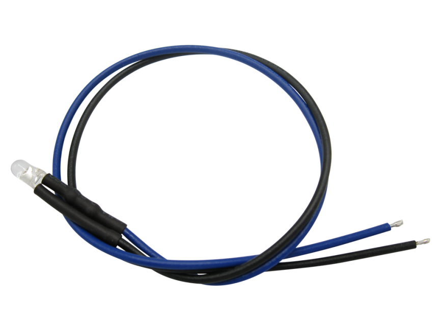 Schönwitz 51208 10 Stück LED 3mm klar mit Anschlusskabel und Widerstand blau