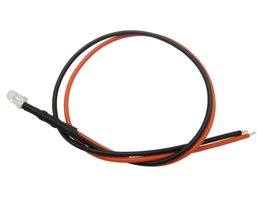 Schönwitz 51209 10 Stück LED 3mm klar mit Anschlusskabel und Widerstand orange