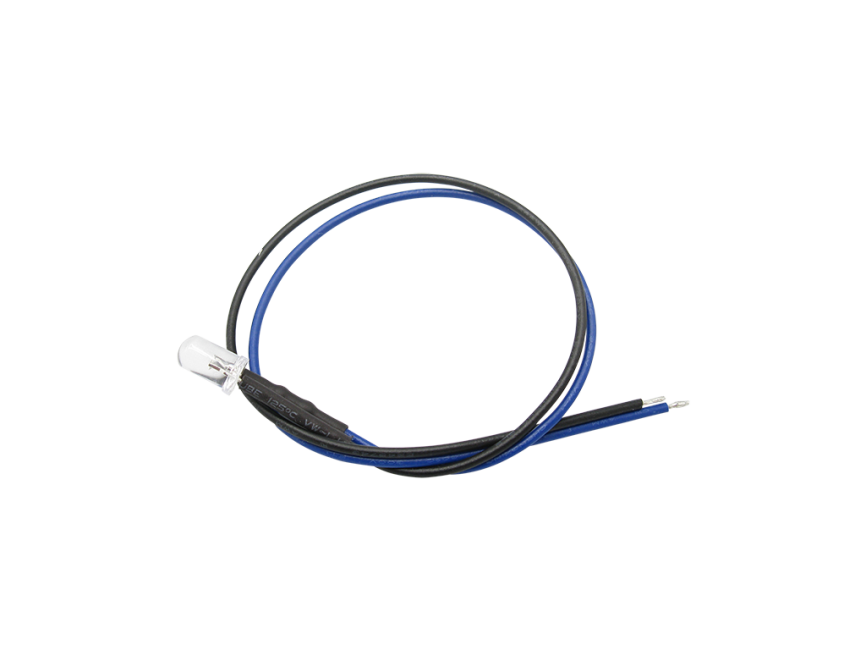 Schönwitz 51238 10 Stück LED 5mm klar mit Anschlusskabel und Widerstand blau