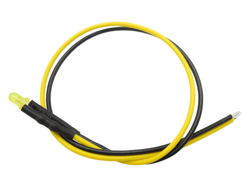 Schönwitz 51248 10 Stück LED 3mm eingefärbt mit Anschlusskabel und Widerstand gelb diffus