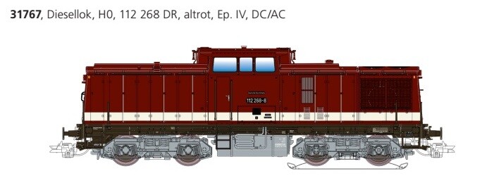 ESU 31767 BR112 Diesellok 112 268 altrot DR Ep. IV Sound + Dampf