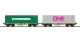 ESU 36611 Containertragwagen 2er-Set, H0, Sgmmns, Container EGHU + ONEU, DC