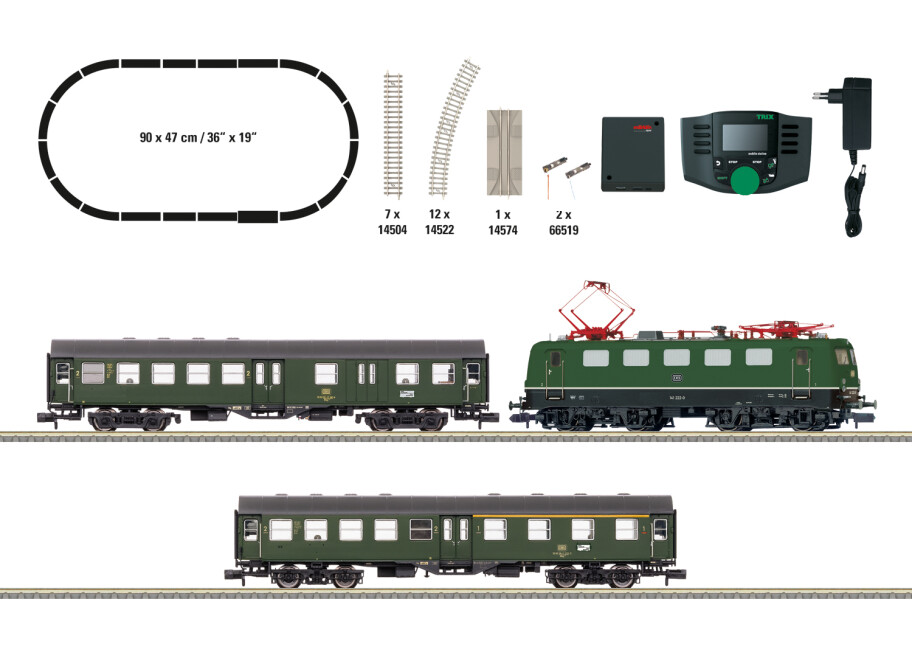 Minitrix 11166 Startpackung Personenzug BR141 mit BDyg und AByg
