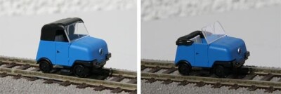 KRES 70070 Gleiskraftrad GKR Typ 1 Schienentrabi blau...