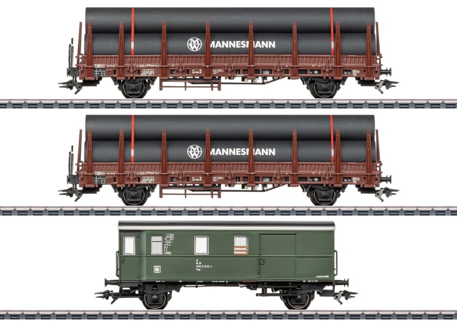 Märklin 46569 Rungenwagen-Set 2 mit Stahlröhren-Beladung