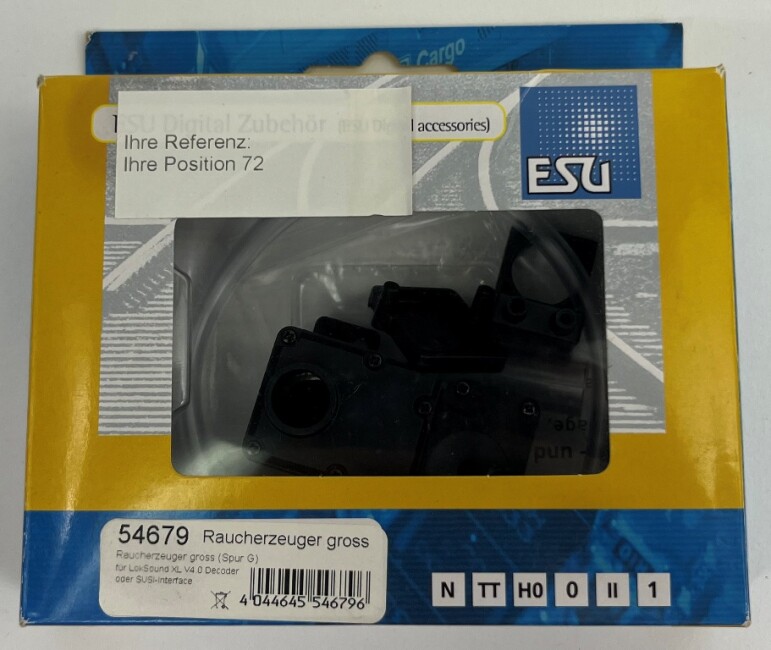 B-Ware ESU 54679 Raucherzeuger gross (Spur G), für LokSound XL V4.0 Decoder oder SUSI-Interface