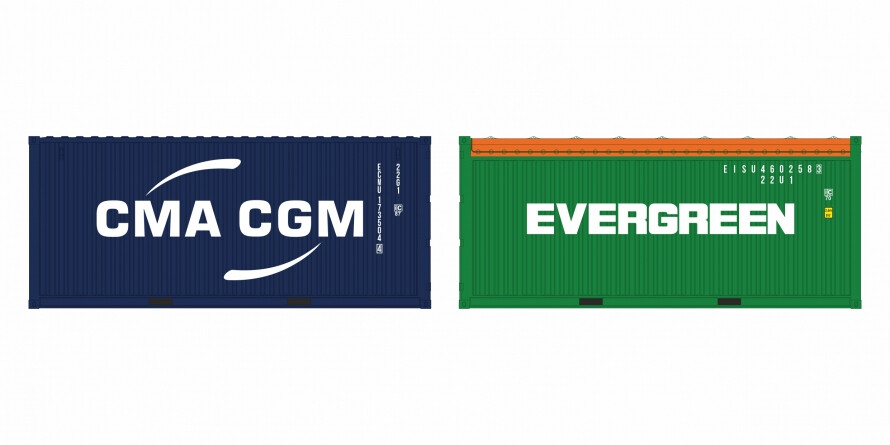 igra 98010034 2-tlg set Container CMA-CGM LC + Evergreen OT Ep. VI