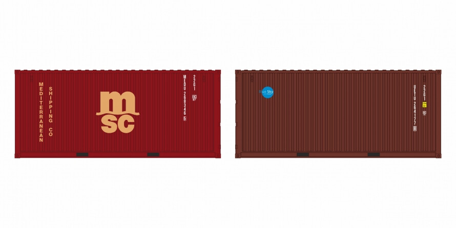 igra 98010031 2-tlg set Container MSC hnedy LC + Blue sky hnedy Ep. VI