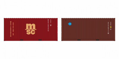 igra 98010031 2-tlg set Container MSC hnedy LC + Blue sky...