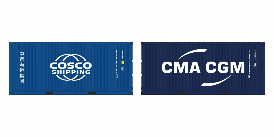 igra 98010028 2-tlg set Container Cosco LC (modré) + CMA-CGM LC Ep. VI