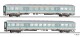Tillig 01126 Reisezugwagenset der DB AG, bestehend Silberlingen, mintgr&uuml;n, Ep. V
