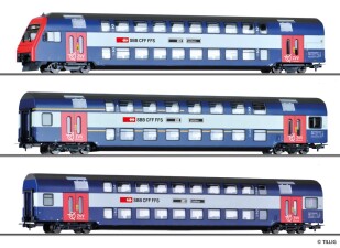 Tillig 70083 Doppelstockwagenset der SBB, bestehend aus...
