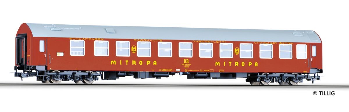 Tillig 79107 Schlafwagen WLABm „MITROPA“, Typ Y, der DR, Ep. IV, AC