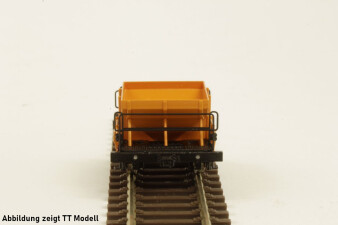 M&amp;M Modell Schotterwagen in orange, DR, Fertigmodell, H0