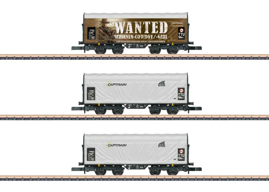 Märklin 86360 Wagenset Schiebeplanenwagen Captrain