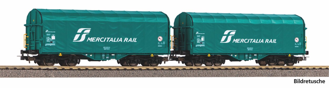 PIKO 28345 2er Set Schiebeplanenwagen FS Ep. IV