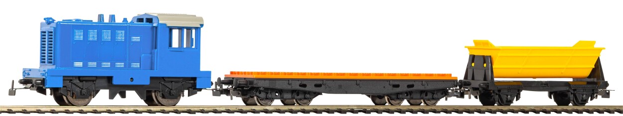PIKO 57098 S-Set PIKO myTrain Diesellok mit Klemmbaustein- und Selbstentladewg.