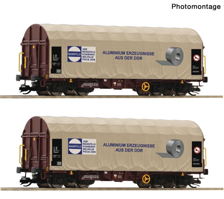 Roco 6680057 2-tlg. Set: Schiebeplanenwagen, DR, Ep. IV