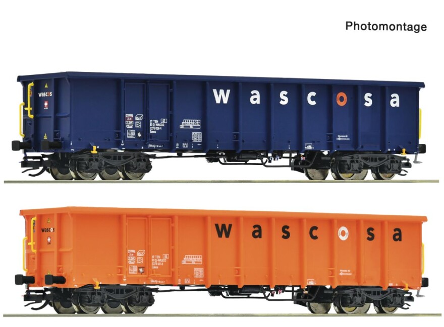 Roco 6680055 2-tlg. Set: Offene Güterwagen, Wascosa, Ep. VI