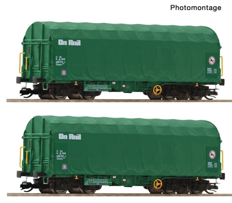 Roco 6680056 2-tlg. Set: Schiebeplanenwagen, On Rail, Ep. VI