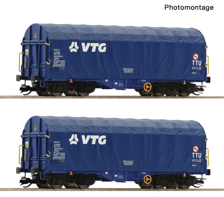 Roco 6680060 2-tlg. Set: Schiebeplanenwagen, VTG, Ep. VI