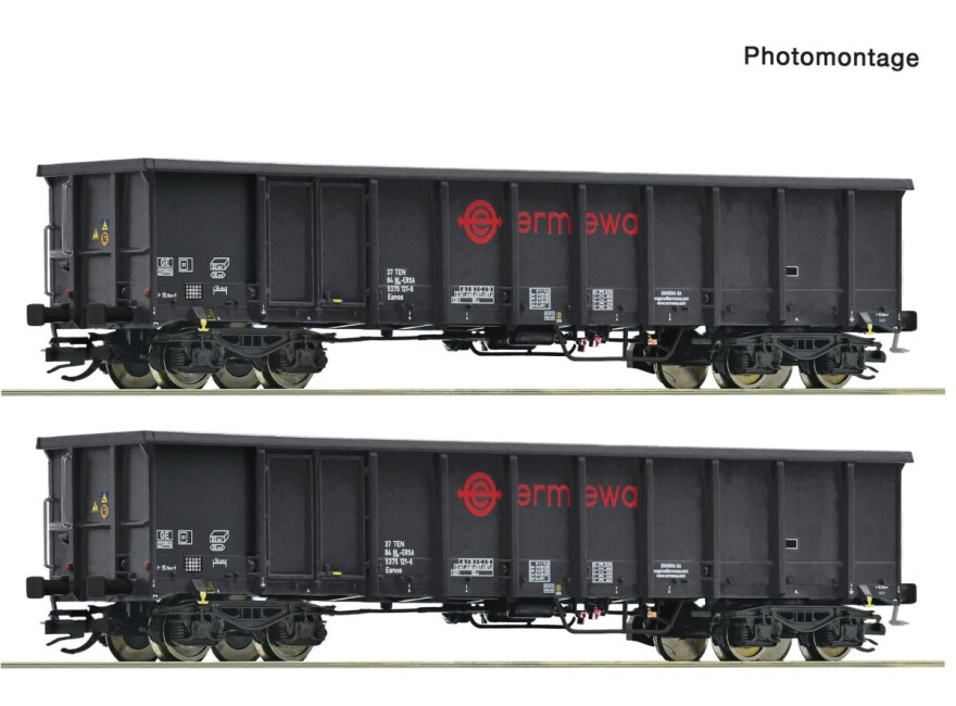 Roco 6680053 2-tlg. Set: Offene Güterwagen, Ermewa, Ep. VI