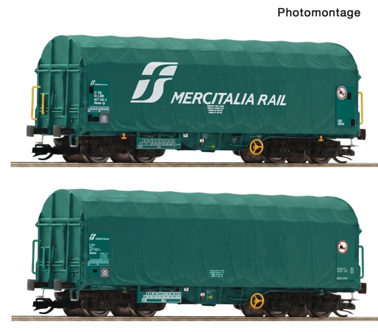 Roco 6680059 2-tlg. Set: Schiebeplanenwagen, Mercitalia Rail, Ep. VI