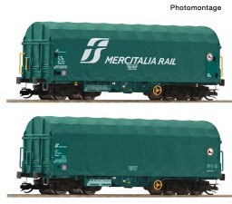 Roco 6680059 2-tlg. Set: Schiebeplanenwagen, Mercitalia...